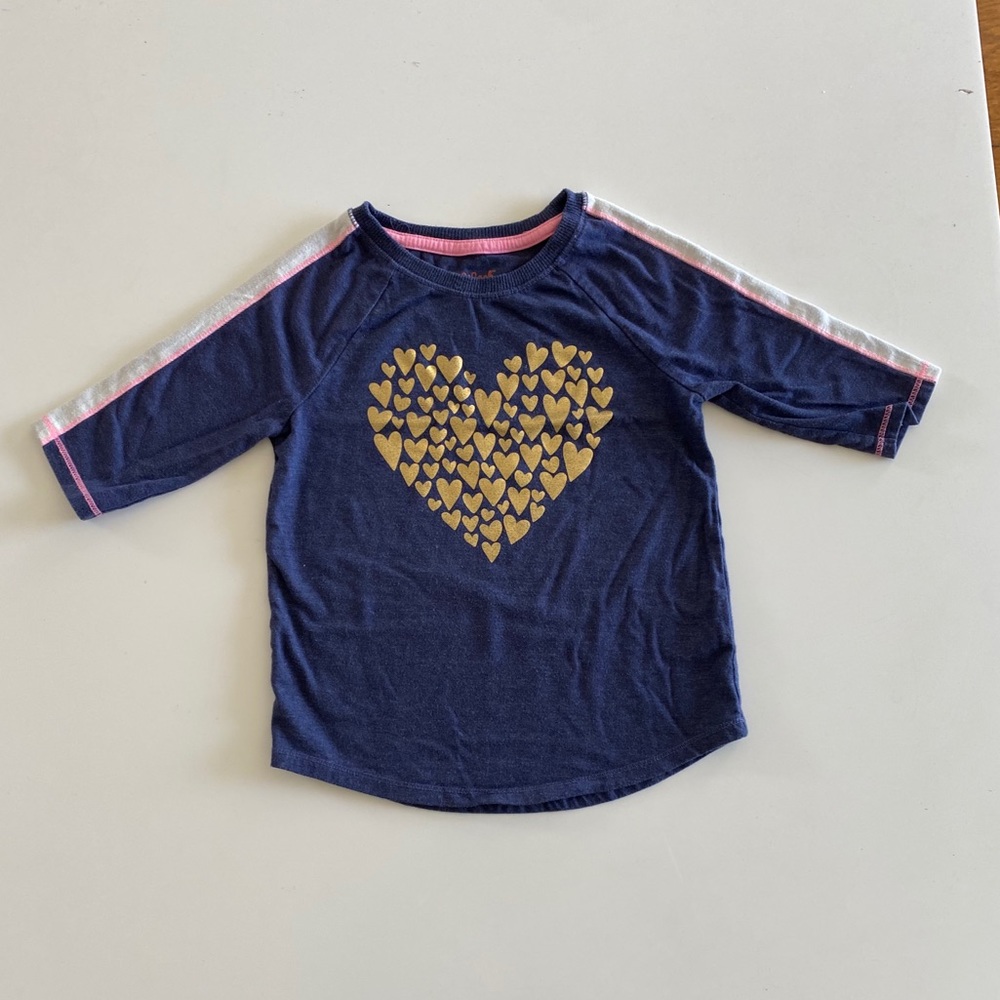 Cat & Jack gold heart baseball tee